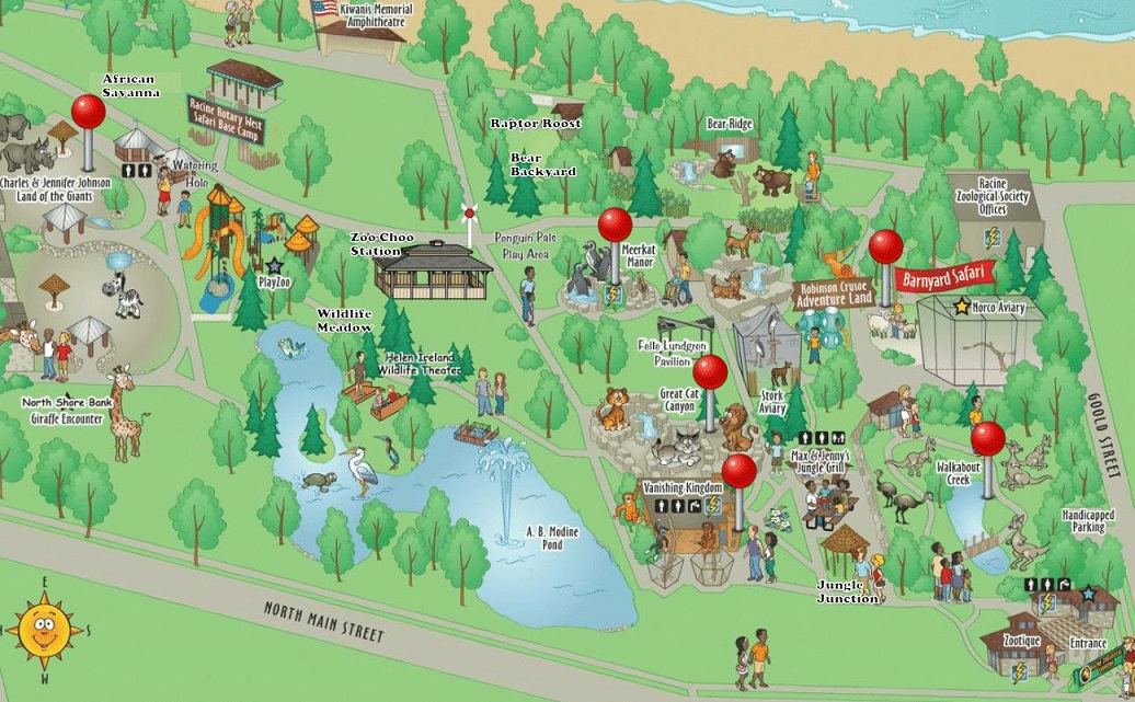 Racine Zoo Map